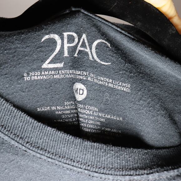 2Pac Tupac Shakur Graphic T-Shirt Black Size M - Picture 4 of 4